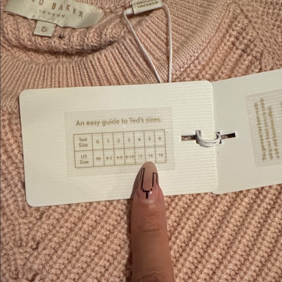 Ted Baker Sunnie Shaker Stitch Sweater Light Pink Women’s Size 14 NWT $92 - Picture 7 of 8